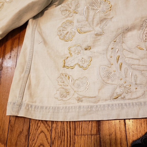 Coldwater Creek Pale Blue Jacket w/ embroidery Jacket Petite Large - Picture 13 of 15